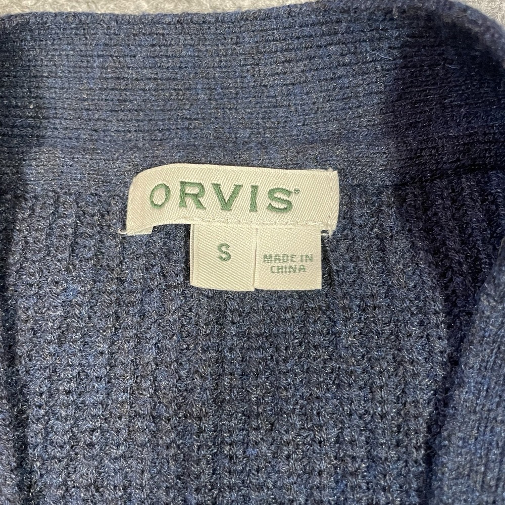 Orvis Cardigan Sweater Size Small Blue Wool Blend Button Up Casual Grandpa - Picture 7 of 10